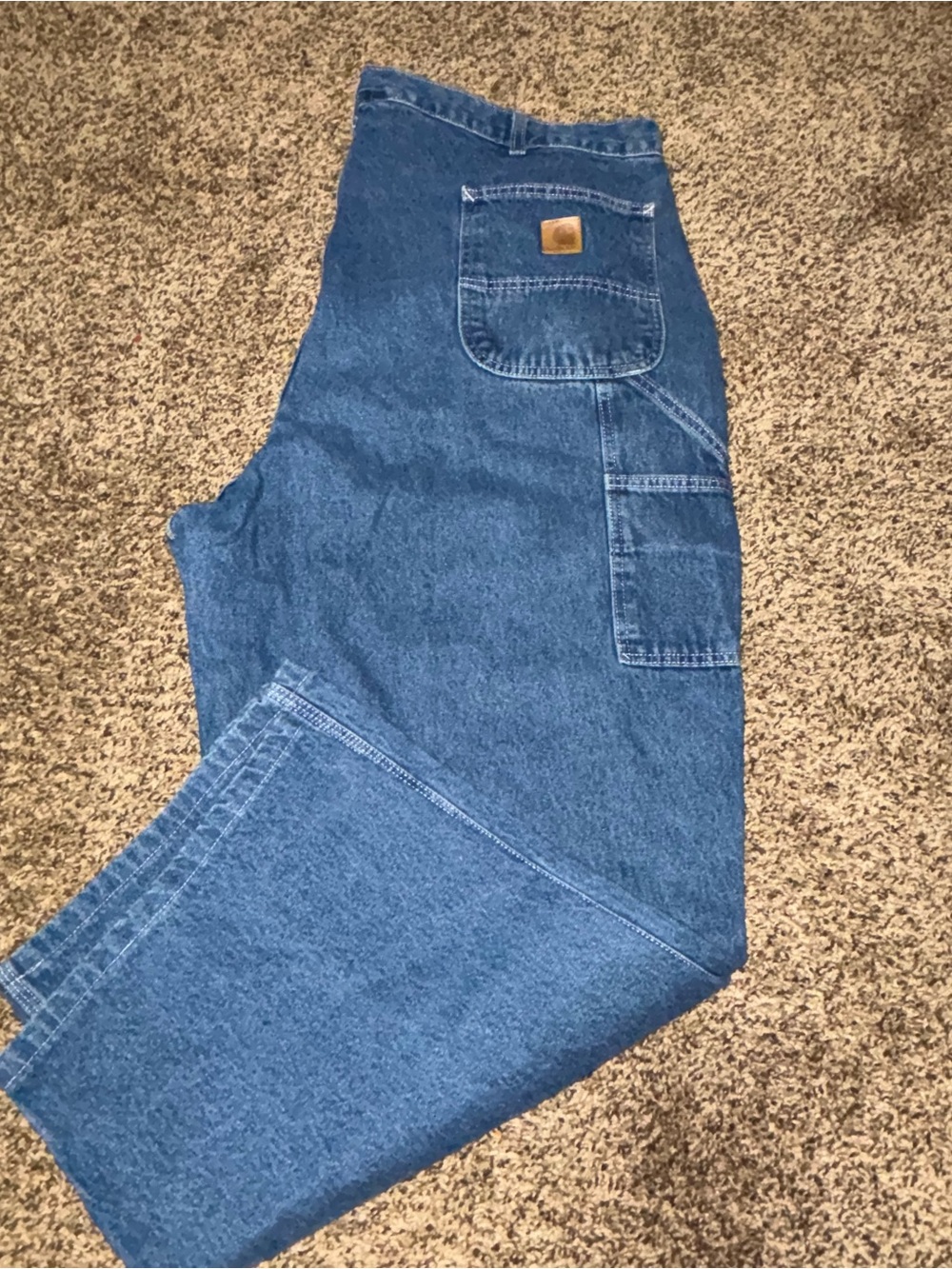 Carhartt Blue Denim Overalls with Utility Stitching
